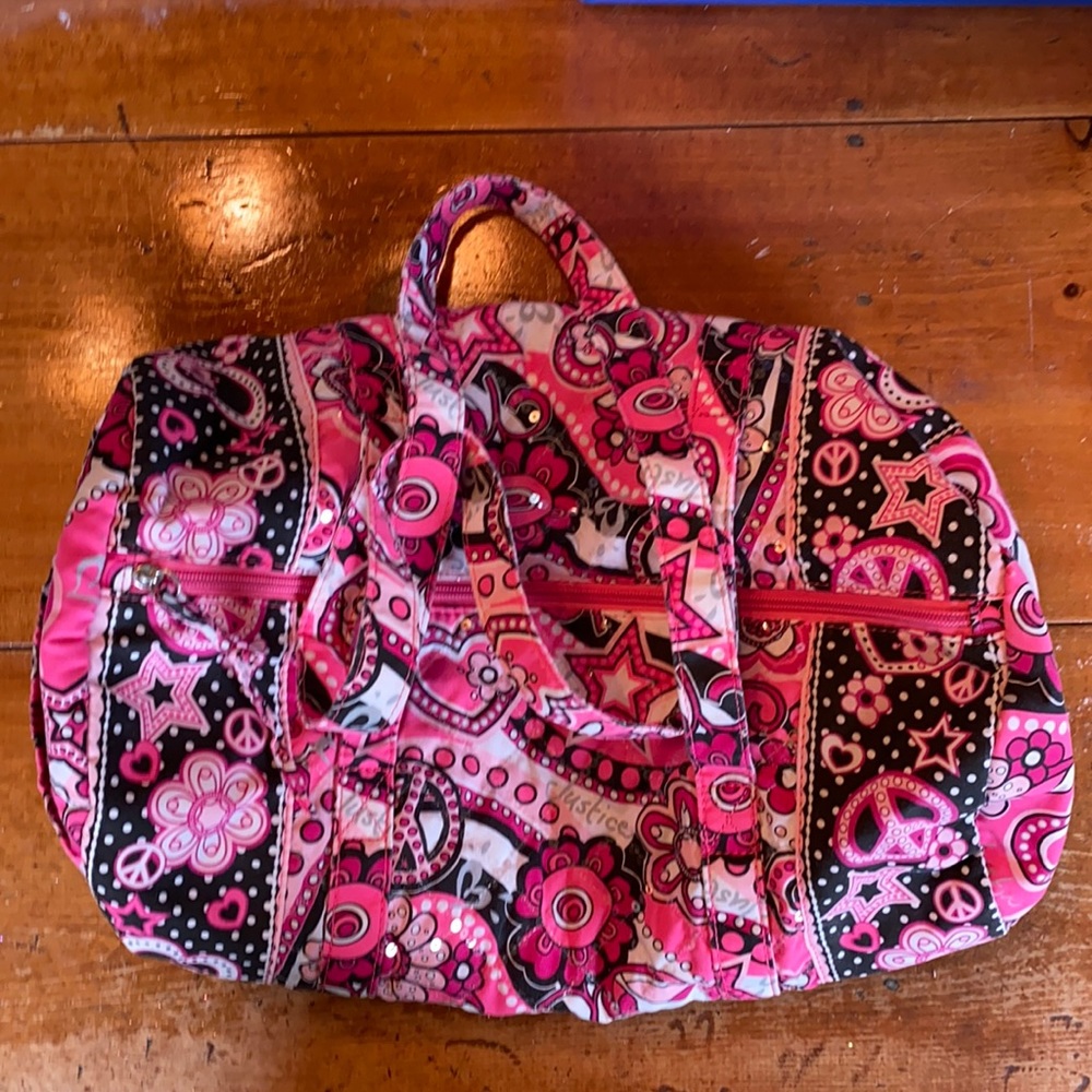 Justice sequin duffel bag EUC